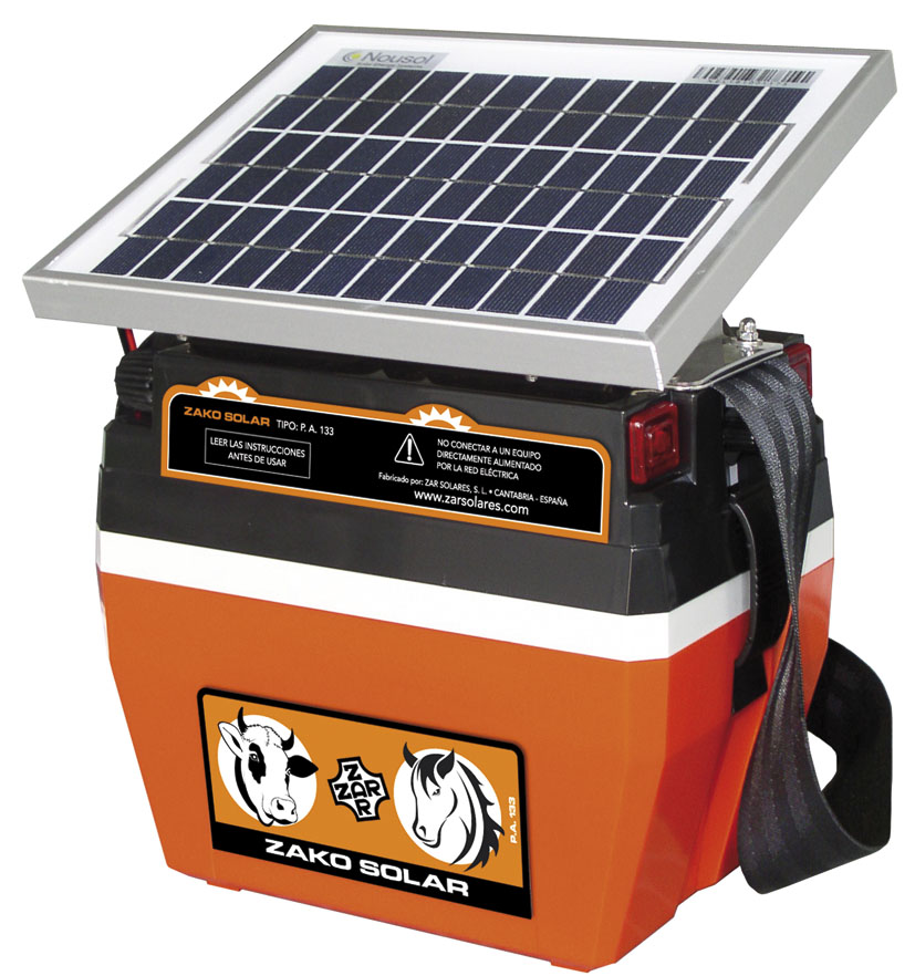 Pastor eléctrico Zerko-Recargable-Solar 10w con batería 12 v. y cargador